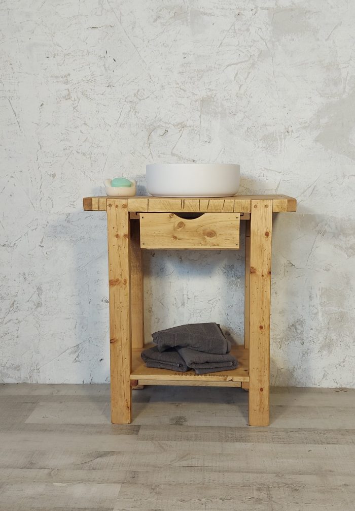 Mueble multifuncional de madera con un cajón - Antic Moama